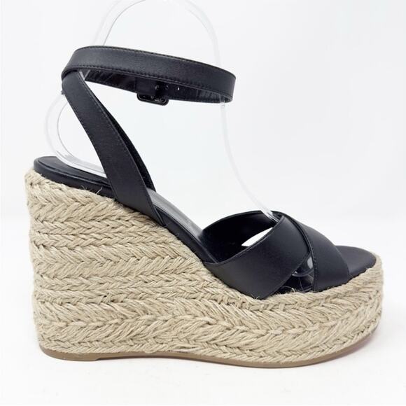 Christian Louboutin Mariza Zeppa 130 Black Espadrille Wedge Sandal EU 39 - Picture 7 of 10